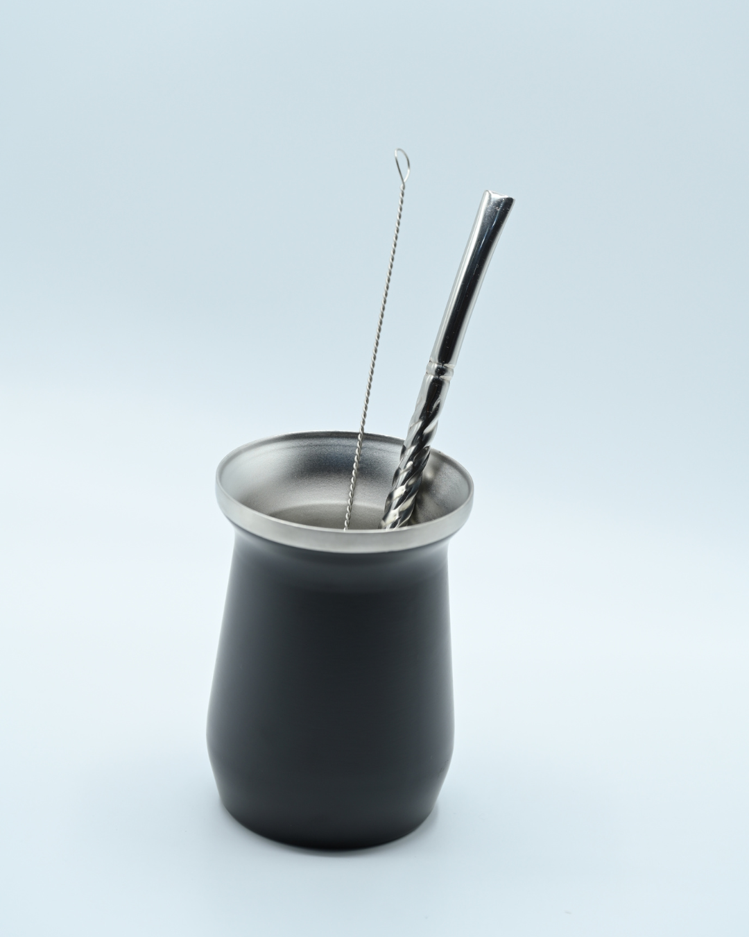 matte cup, straw