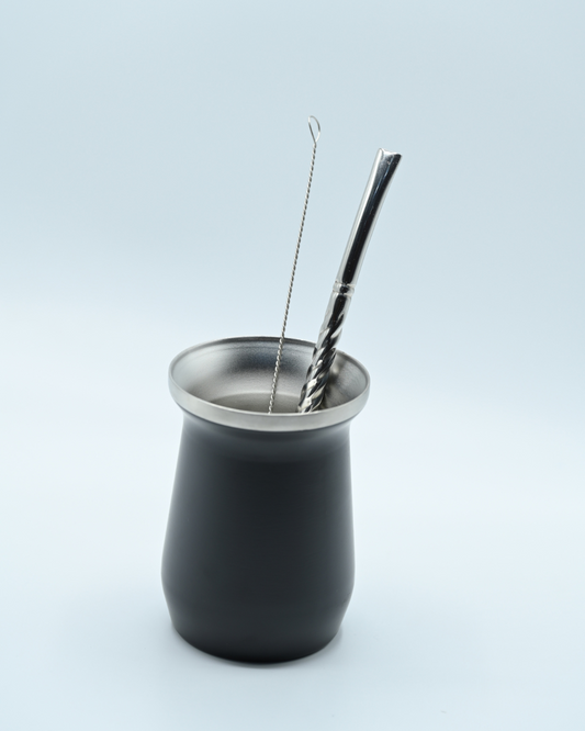 matte cup, straw