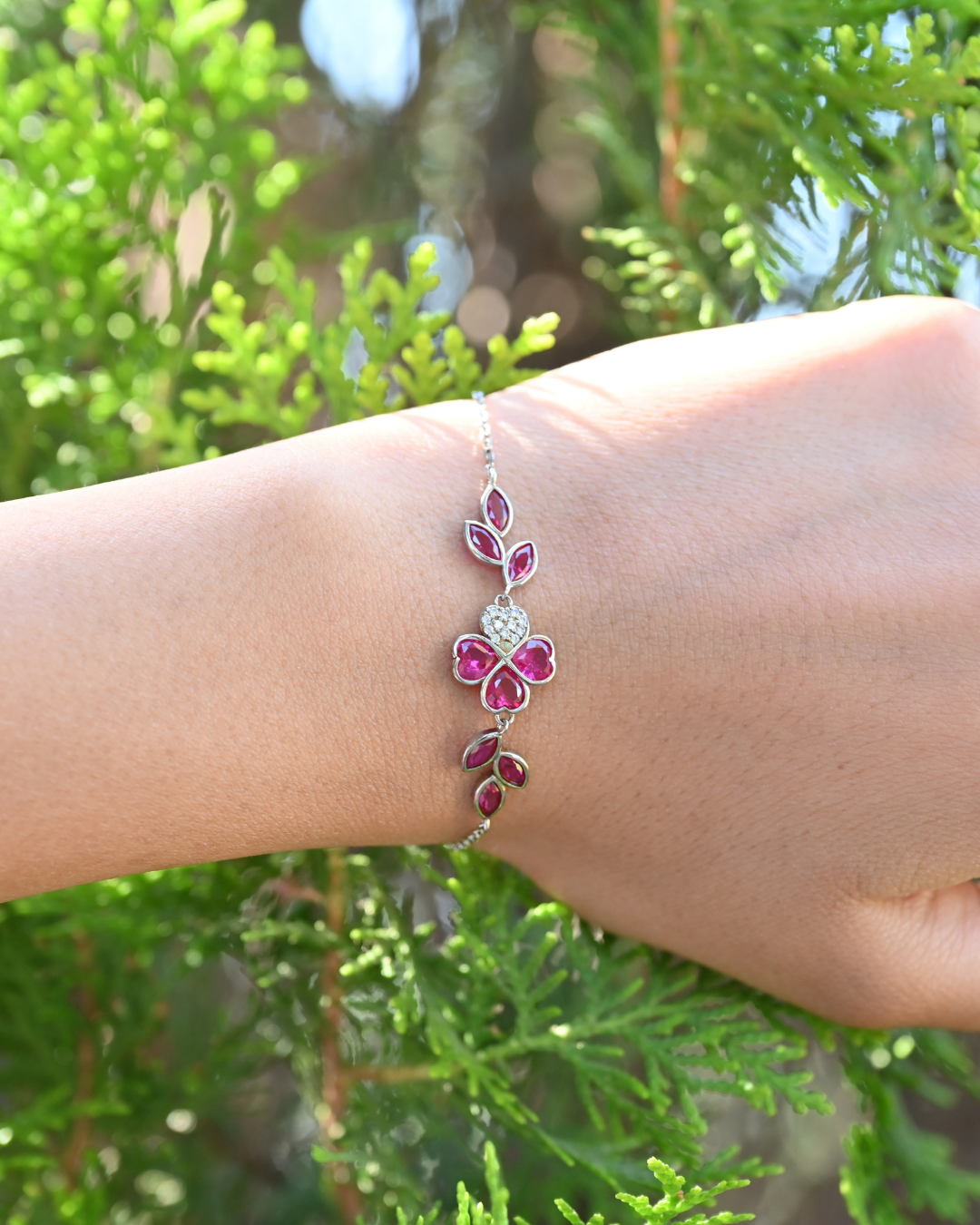 Ruby Blossom Bracelet