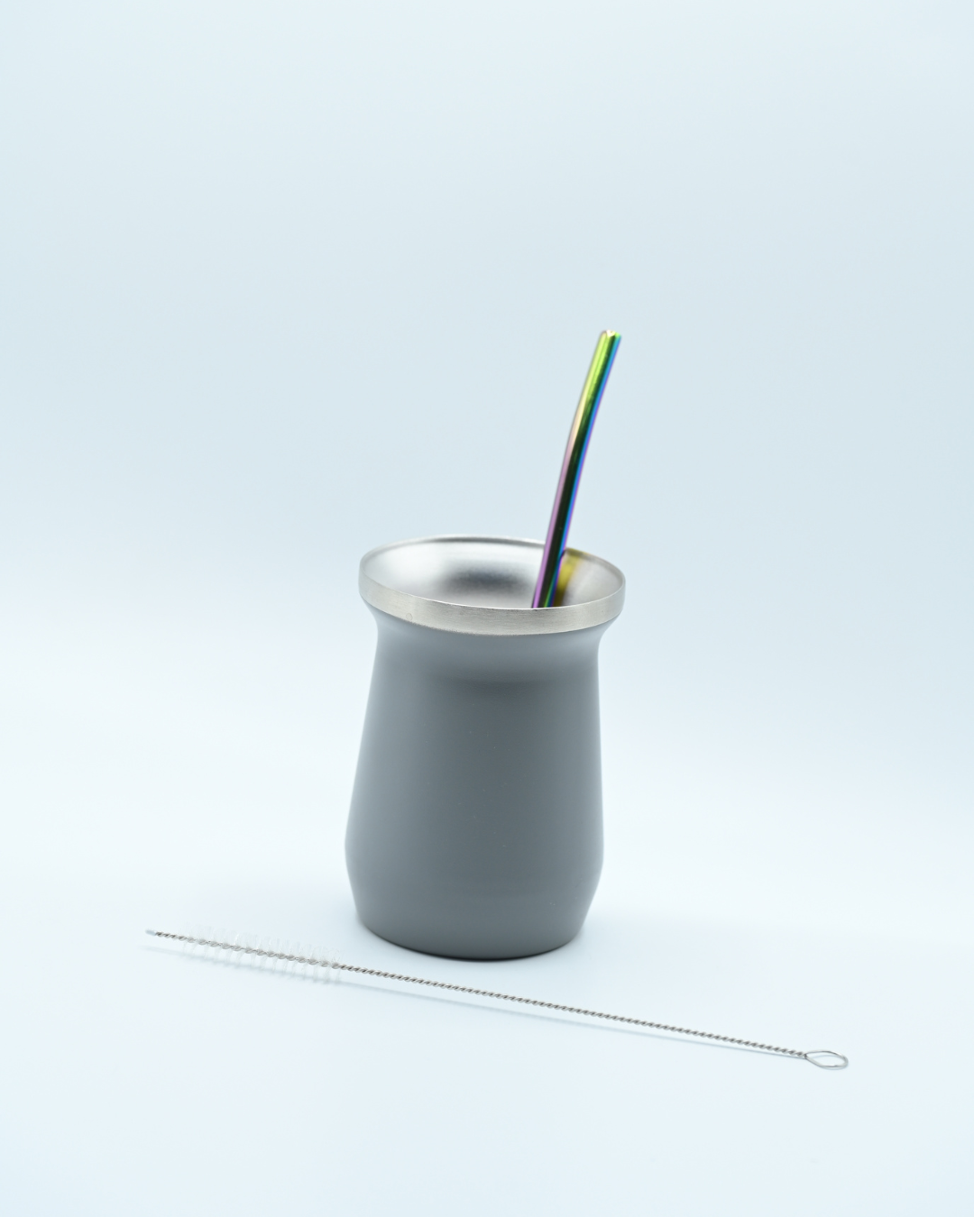 matte cup, straw