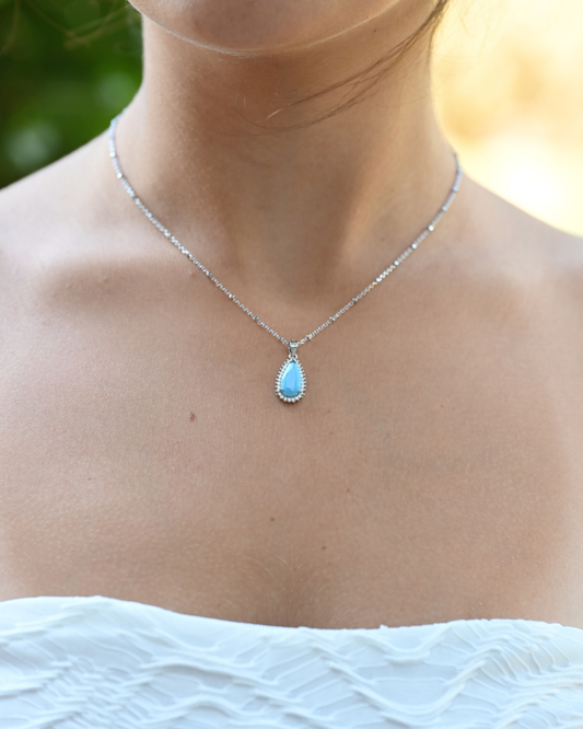 Blue Water Drop Necklace