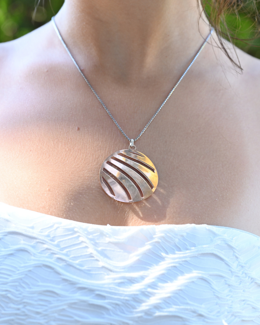 Golden Wave Disc Necklace