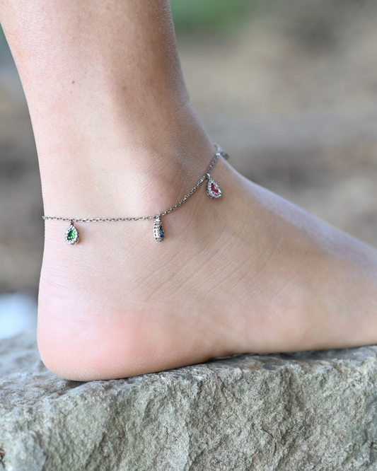 Raindrop Gem Anklet