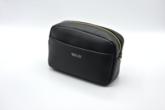 Forever Lonny Black Leather Travel Pouch