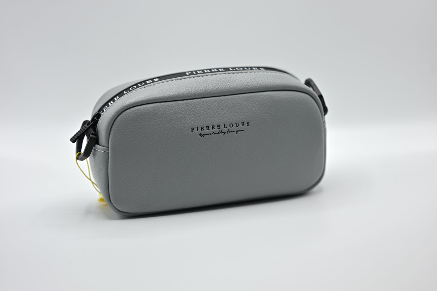 Pierre Loues Light Grey Crossbody Bag with Branded Strap