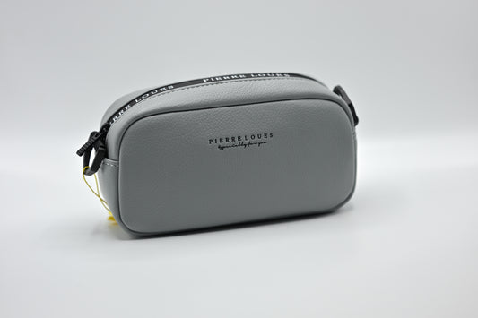 Pierre Loues Light Grey Crossbody Bag with Branded Strap