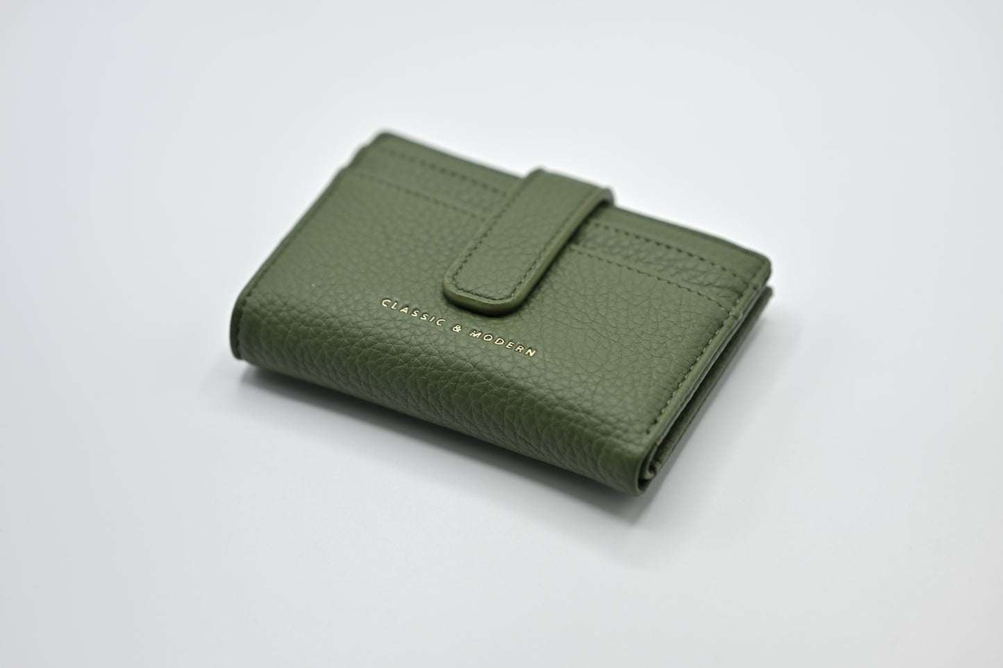 Classic & Modern Olive Green Textured Leather Wallet