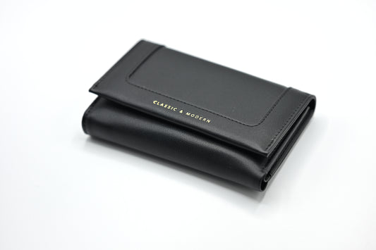 Classic & Modern Sleek Black Leather Wallet