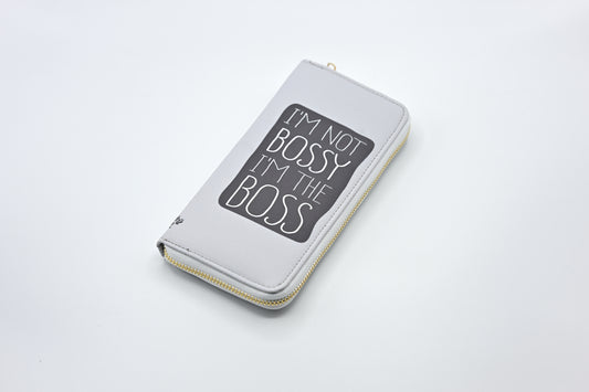 Gray Boss Quote Wallet – I’m Not Bossy, I’m the Boss