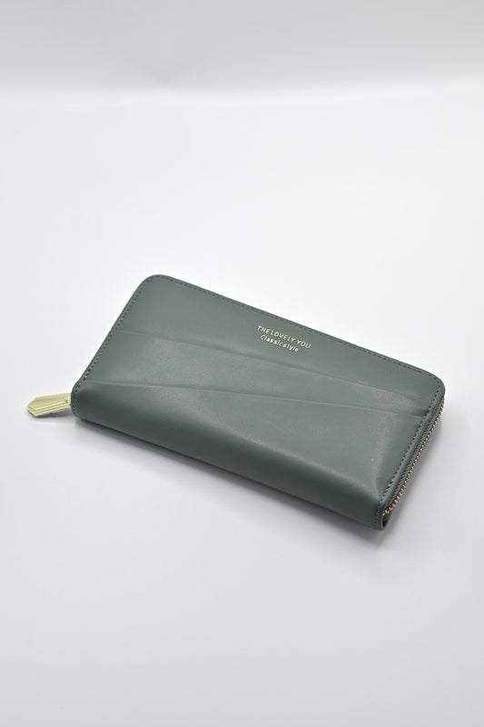 The Lovely You – Classic Style Green Zip Wallet